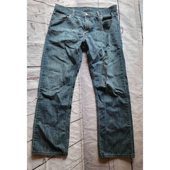 Mens Levi’s 514 Cotton Slim Straight Medium Dark Wash Blue Jeans Size 36x32 - Picture 1 of 10